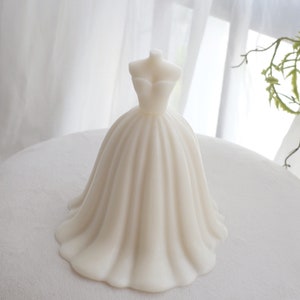 6 inches Wedding Dress Large Silicone Mold,Unique Aesthetic Candle Mould for Making Handmade Soy Wax Sculpture Decor,Chocolate Cake Molds