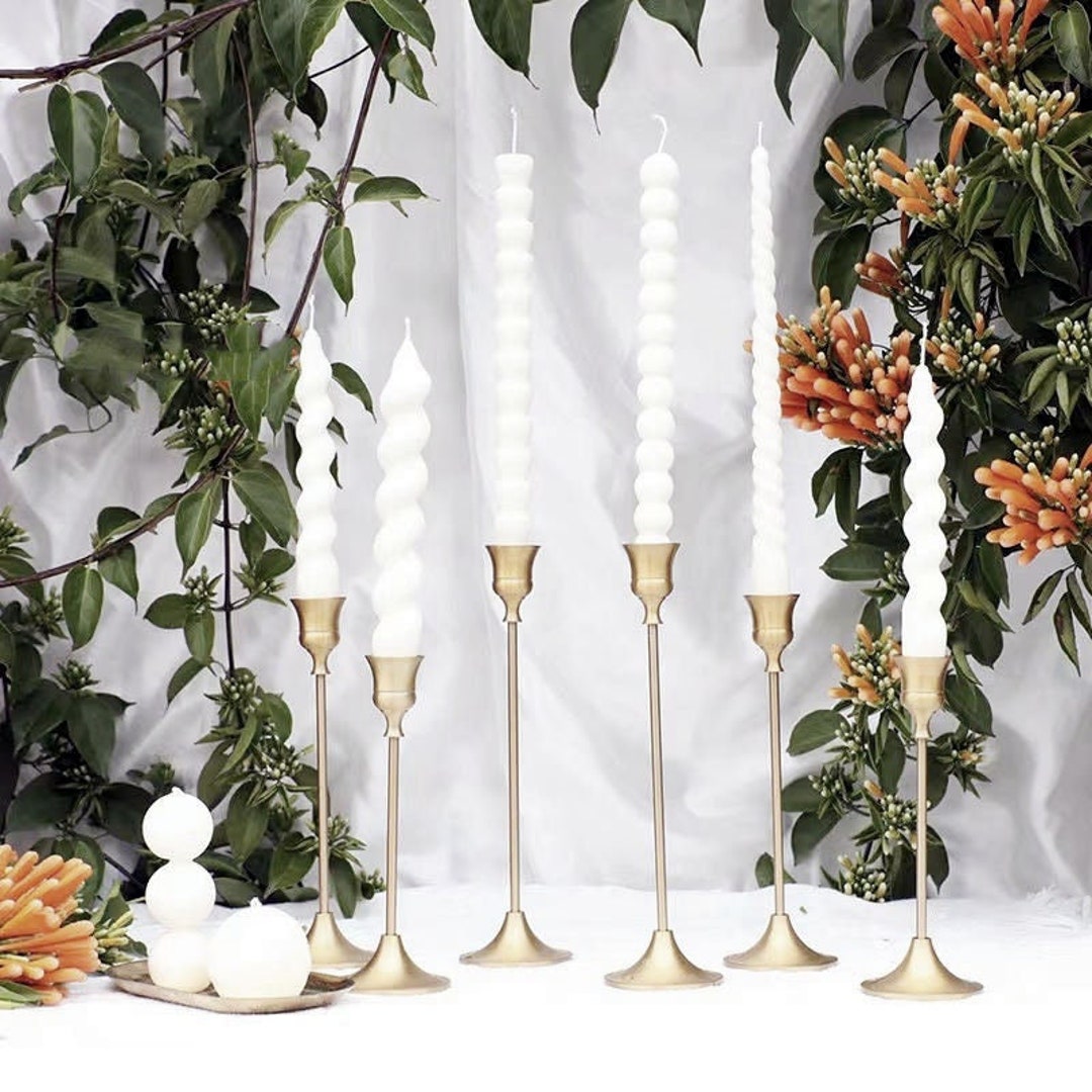 Aesthetic Taper Candle Mold for Making Tall Tapered Bubble Pillar Soy