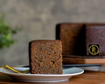 Auténtico pastel de ron negro jamaicano: pastel de frutas de 20 cm