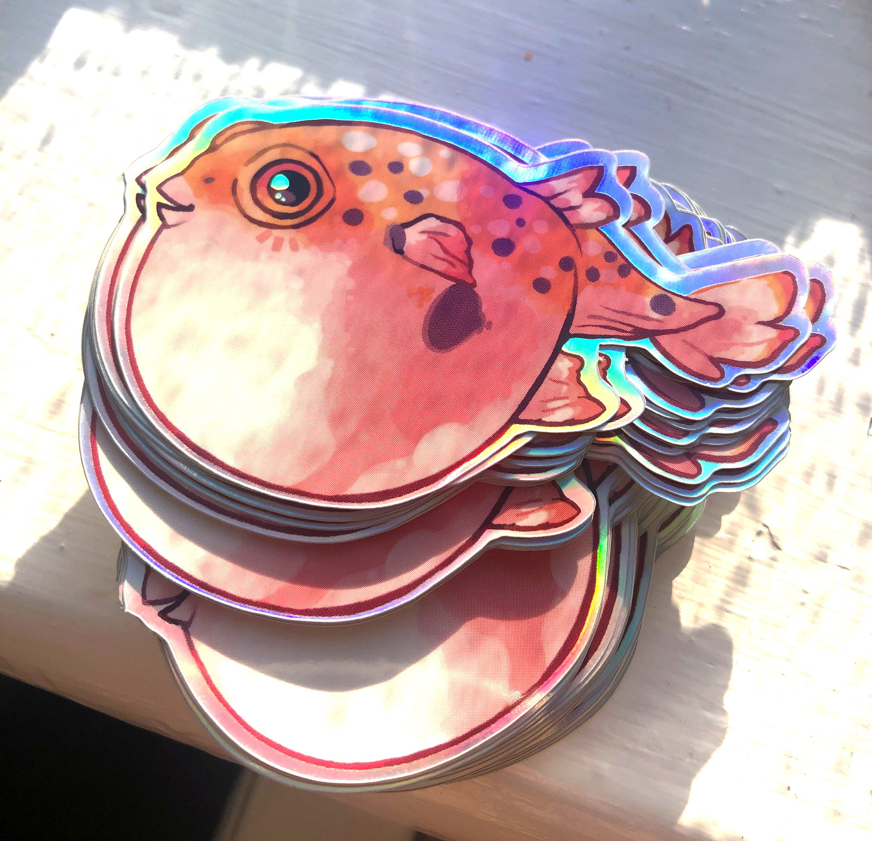 Hoverfish Sticker Pufferfish Holographic Sticker - Etsy