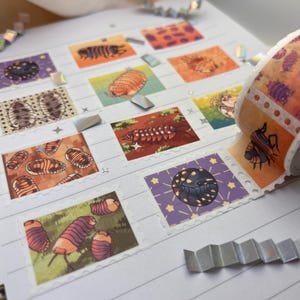 等脚類ダンゴムシワコジラミゴケスタンプ和紙テープ