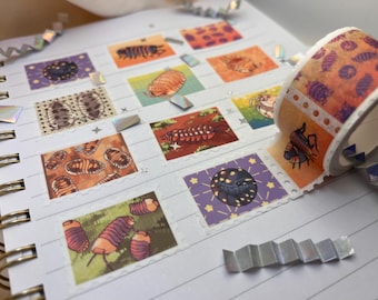 Isopods Pill Bugs Woodlice Rolypoly Stamp Washi Tape
