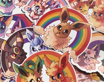 LGBT Eeveelution Pride Vinyl Stickers