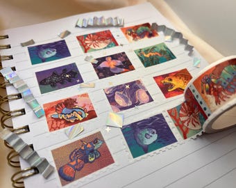 Marine Life Sea Creatures Stamp Washi Tape