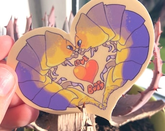 Lemon Blue Isopod Love Bugs Vinyl Sticker (8x6cm)