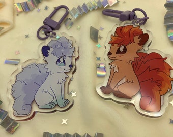 Vulpix and Alolan Vulpix Double sided Acrylic Charm Keychain