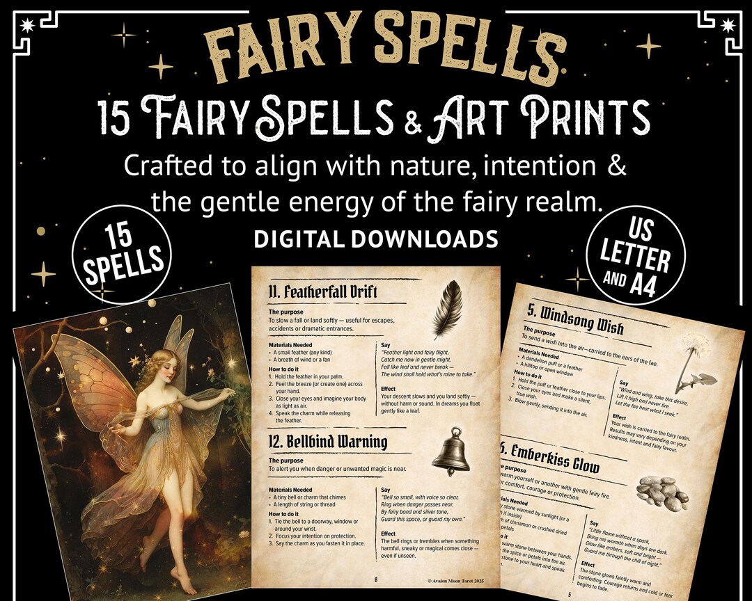 15 Fairy Magic Spells + Bonus 15 Fairy Art Images, Digital Download PDF ...