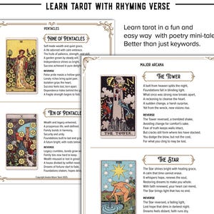 Learn Tarot with rhyming verse. Make learning tarot fun and easy with these engaging & catchy rhyming poems. Digital download PDF
