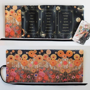 Tarotkaartomslag, tarot opbergzakje houder, heks Wicca benodigdheden, heidens cadeau, waarzeggerij, tas altaardoek, bloemen bloemen bomen