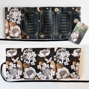 Tarot Card Wrap, Tarot Storage Pouch Holder Case, Witch Supplies, Pagan Gift and Divination Tool, Altar Cloth Bag, Floral Flowers Butterfly