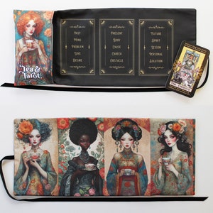 Tarot Kartenverpackung, Tarot Aufbewahrungsbeutel-Halter-Fall, weibliches Tee und Tarot Geschenk, heidnisches Geschenk, Weissagungs-Werkzeug, Altar-Tuch