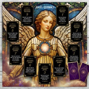 Nappe d'autel des tarots, 9 cartes d'orientation des archanges, lecture de cartes de tarot Oracle, cadeau païen, tissu velours, cartes Oracle, tapis de tarot ange arch
