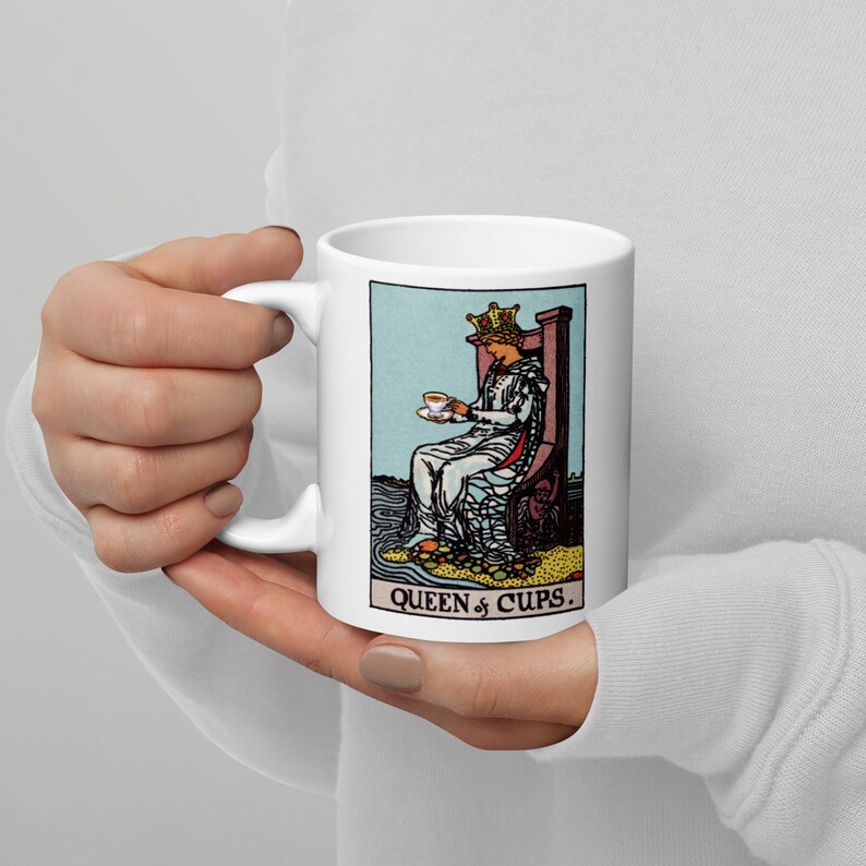 Tarot Mug, Gift for Tarot lover, Tarot Gift, Tarot Coffee Mug gift, Tarot Birthday, Tea Lovers, Mystical, Celestial. image 2