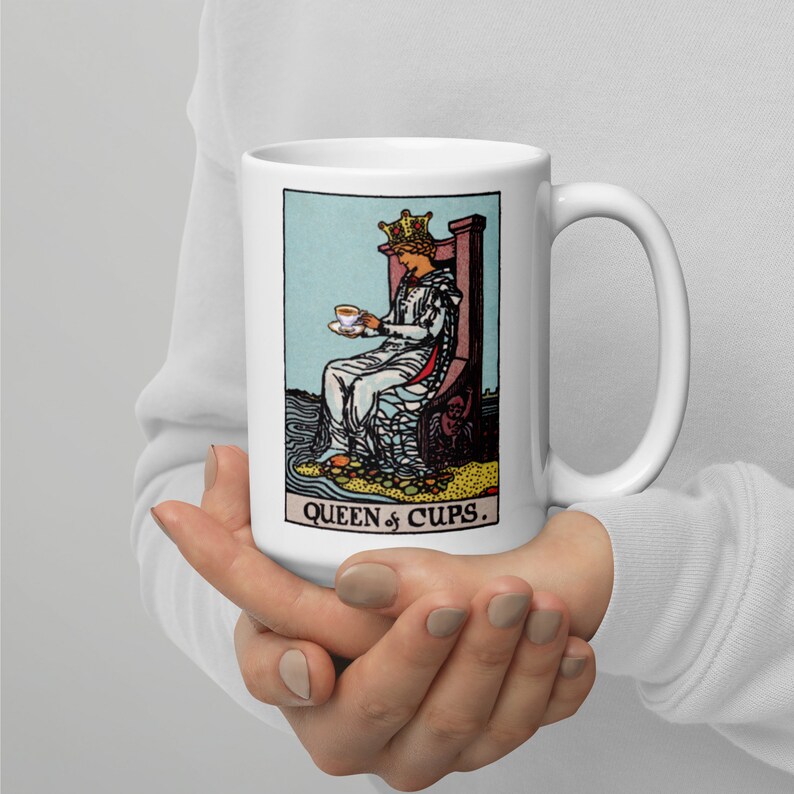 Tarot Mug, Gift for Tarot lover, Tarot Gift, Tarot Coffee Mug gift, Tarot Birthday, Tea Lovers, Mystical, Celestial. image 3