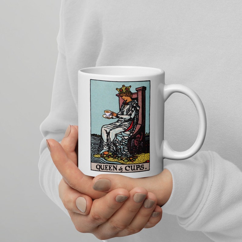 Tarot Mug, Gift for Tarot lover, Tarot Gift, Tarot Coffee Mug gift, Tarot Birthday, Tea Lovers, Mystical, Celestial. image 1
