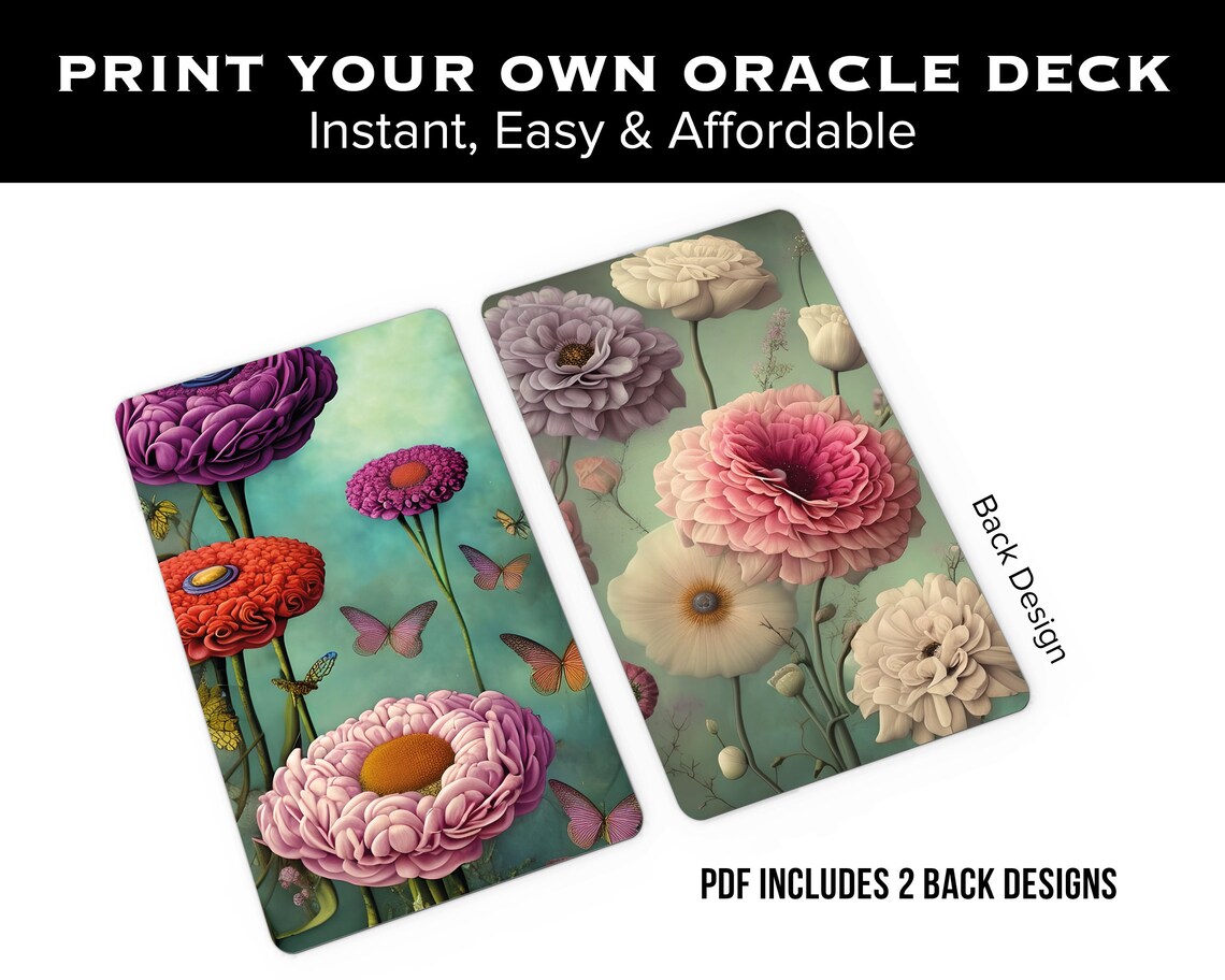 Printable Oracle Card Deck, PDF Digital File Instant Download ...