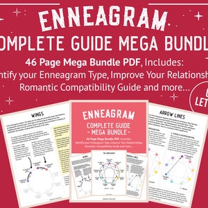 Enneagram 46 page Mega Bundle, Workbook, Identify your Number Type, Improve Relationships, Romantic Compatibility Guide Digital download PDF