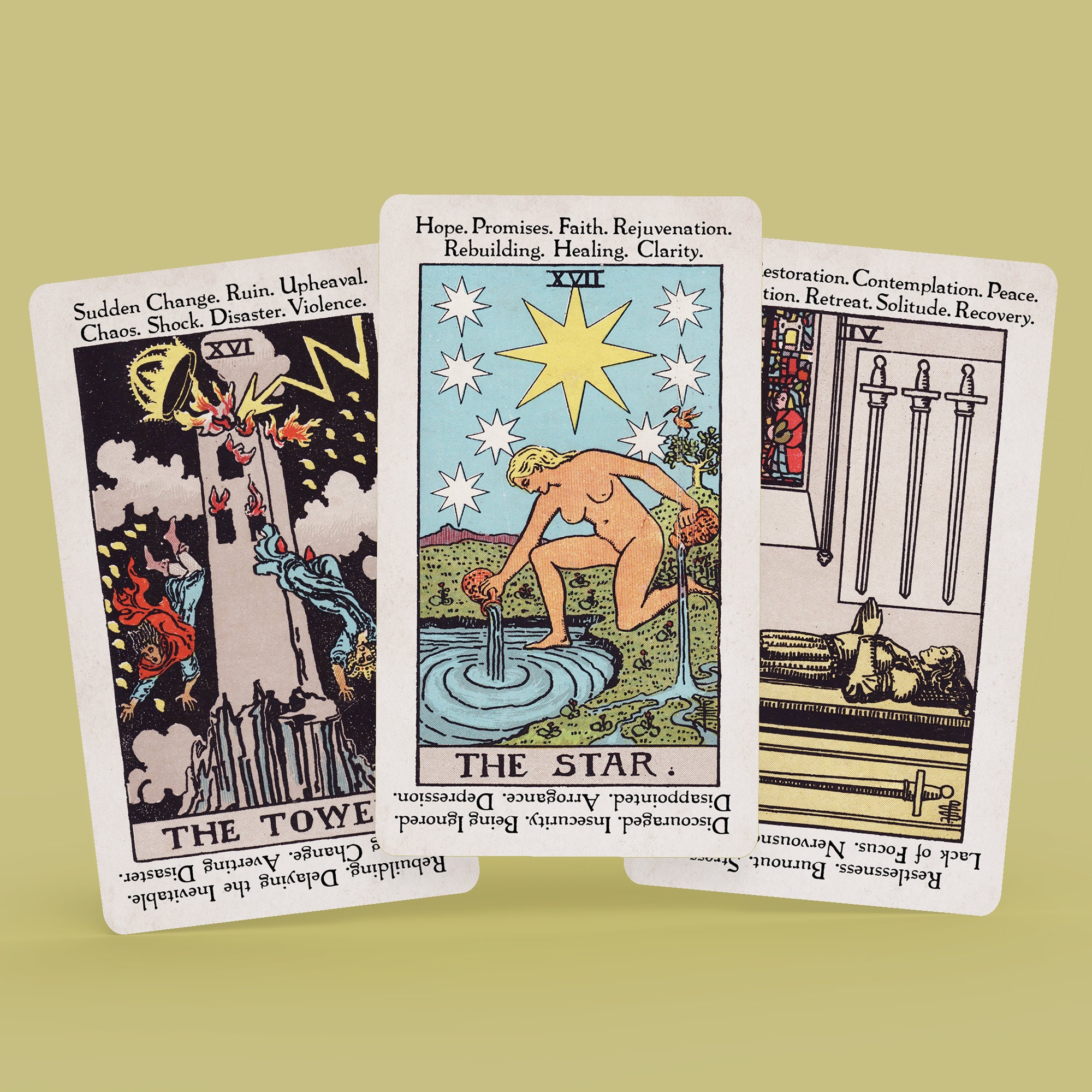 Tarot Cards With Added Key Word Meanings. 'words and - Etsy