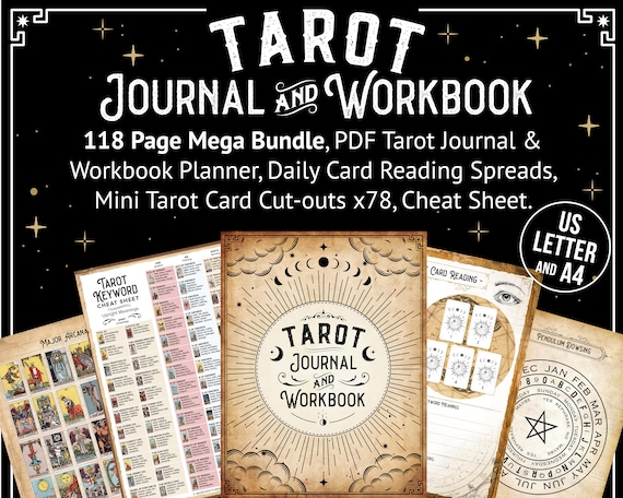 Tarot Journal Digital, Tarot Planner Workbook, Daily Card Reading