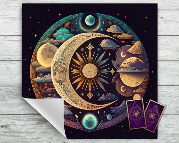 Motif Soleil Et Lune Motif Bizarre Bizarre Avec Illustration Du Soleil Et De La Lune Dans Un