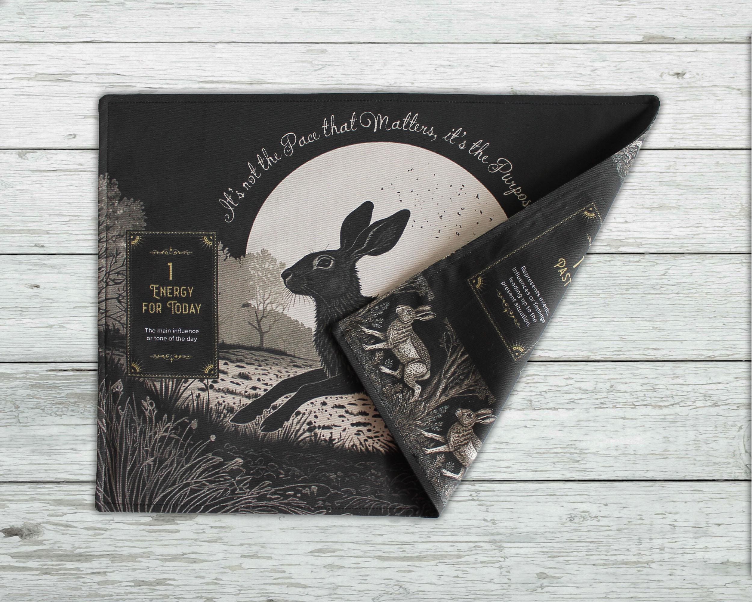Tarot Placemat, Reversible With 5 Card Spread. Hare Design With ...
