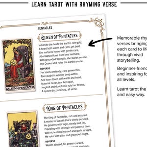 Learn Tarot with rhyming verse. Make learning tarot fun and easy with these engaging & catchy rhyming poems. Digital download PDF