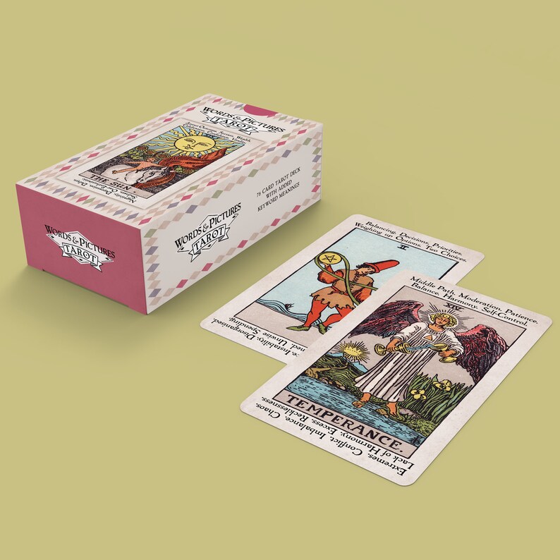Tarot Cards With Added Key Word Meanings. 'words and Etsy UK