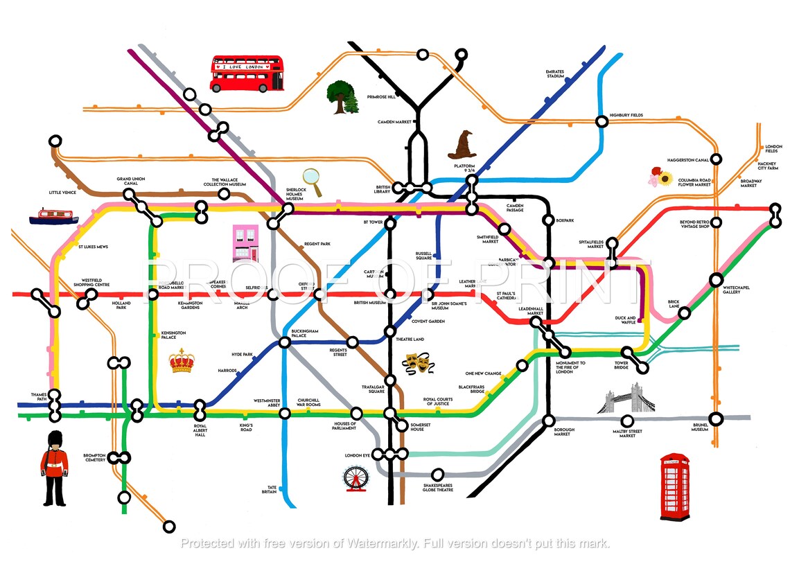 London Underground 'tourist' Print - Etsy UK