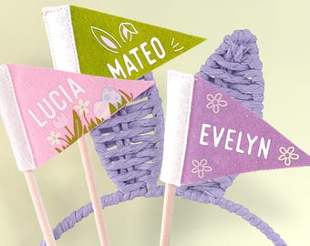 Fanion d'étiquette de nom de panier de Pâques | Nouveau style | Exclusivement sur Etsy