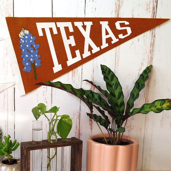 TEXAS PENNANT | "Texas Bluebonnnet" State Flower | Texas Pride Gift & Decor