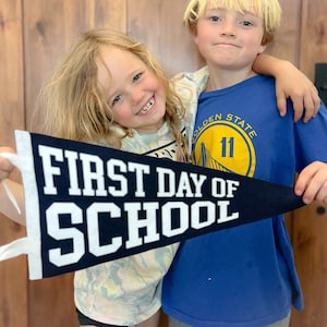 First Day of School and Last Day Of School Reversible Pennant,  9x18 inch Flag for Back to School