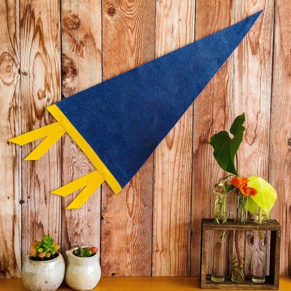 BLANK CRAFT PENNANTS 9x18 inch | American Made Wool-Blend Felt | Pre-sewn Flag With Ties