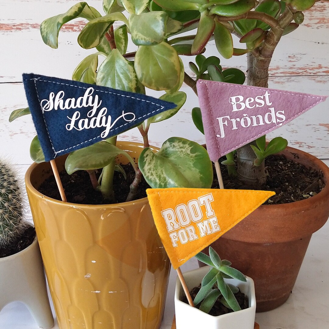 PLANT FLAGS Miniature Plant Pennants Set of 3 or Individual Etsy