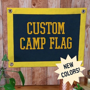 CUSTOM LARGE Felt Camp Flag, 15x20 inch Personalized Banner