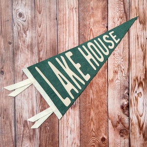 Lake House Pennant | 9x18 inch Made in the USA Flag | Wall Hanging Decoration Vacation Home or AirBnb