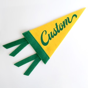 Custom Mini Pennant Flag |  4x7 inch Flag with Ties | School Spirit, Sports Team Gift
