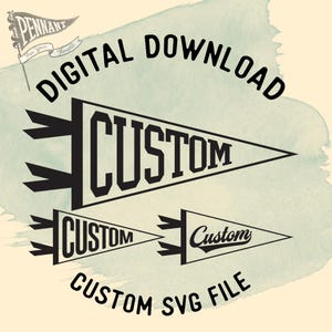 Fanion personnalisé forme texte fichier de coupe SVG en téléchargement numérique personnalisé