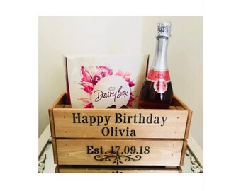 Christmas Gift Hamper Vintage Style 18 Bottle Wooden Wine Box Champagne Crate