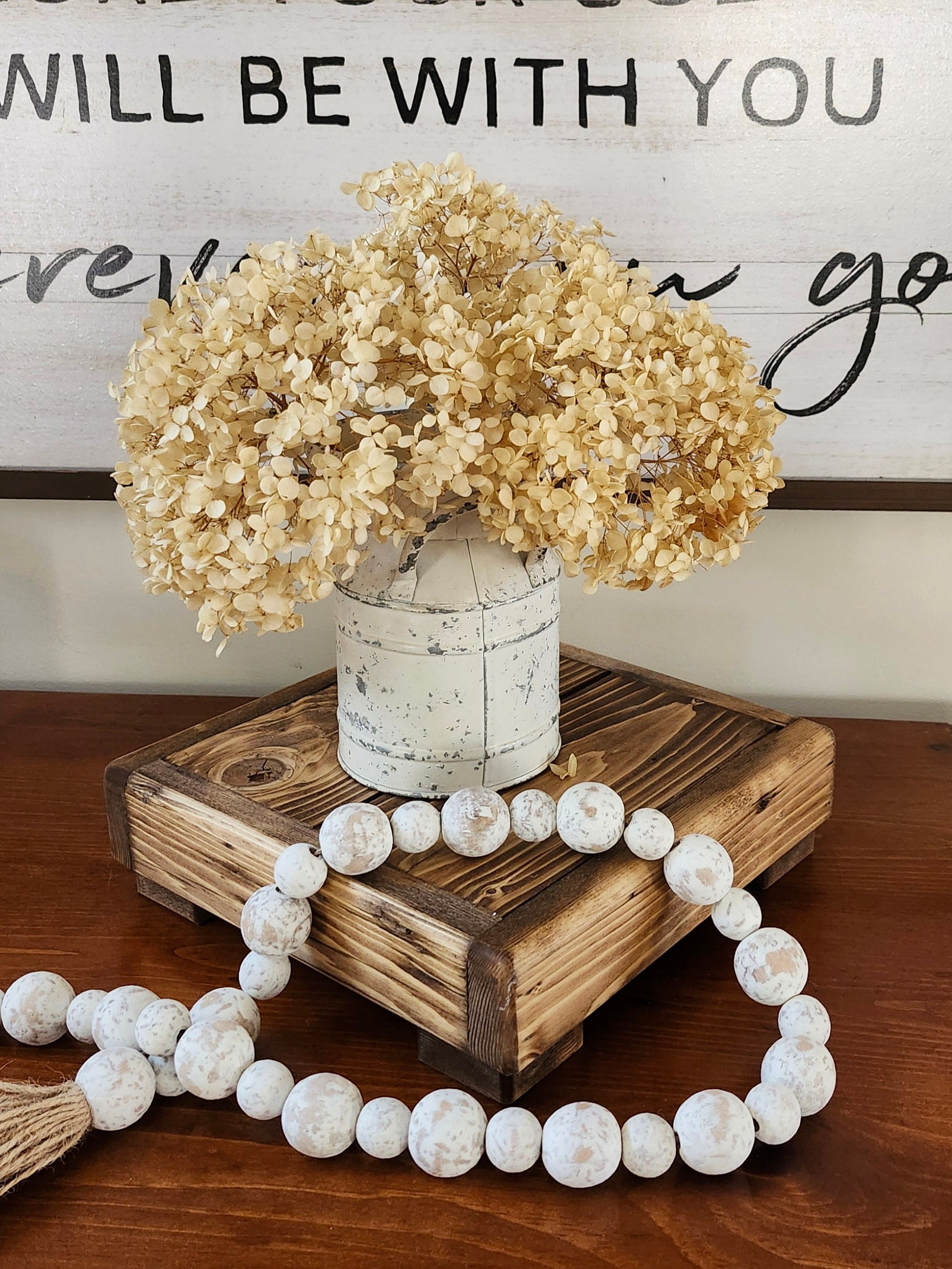 Ivory Tabletop Riser Wooden Riser, Table Riser, Tabletop Decor, Rustic, Wooden Decorative ...