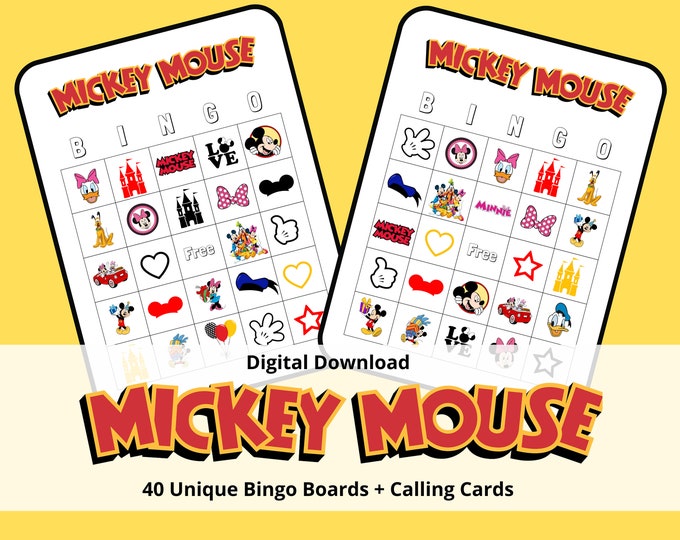 Minnie Mouse Bingo Game Printable 30 Different Cards Party Game