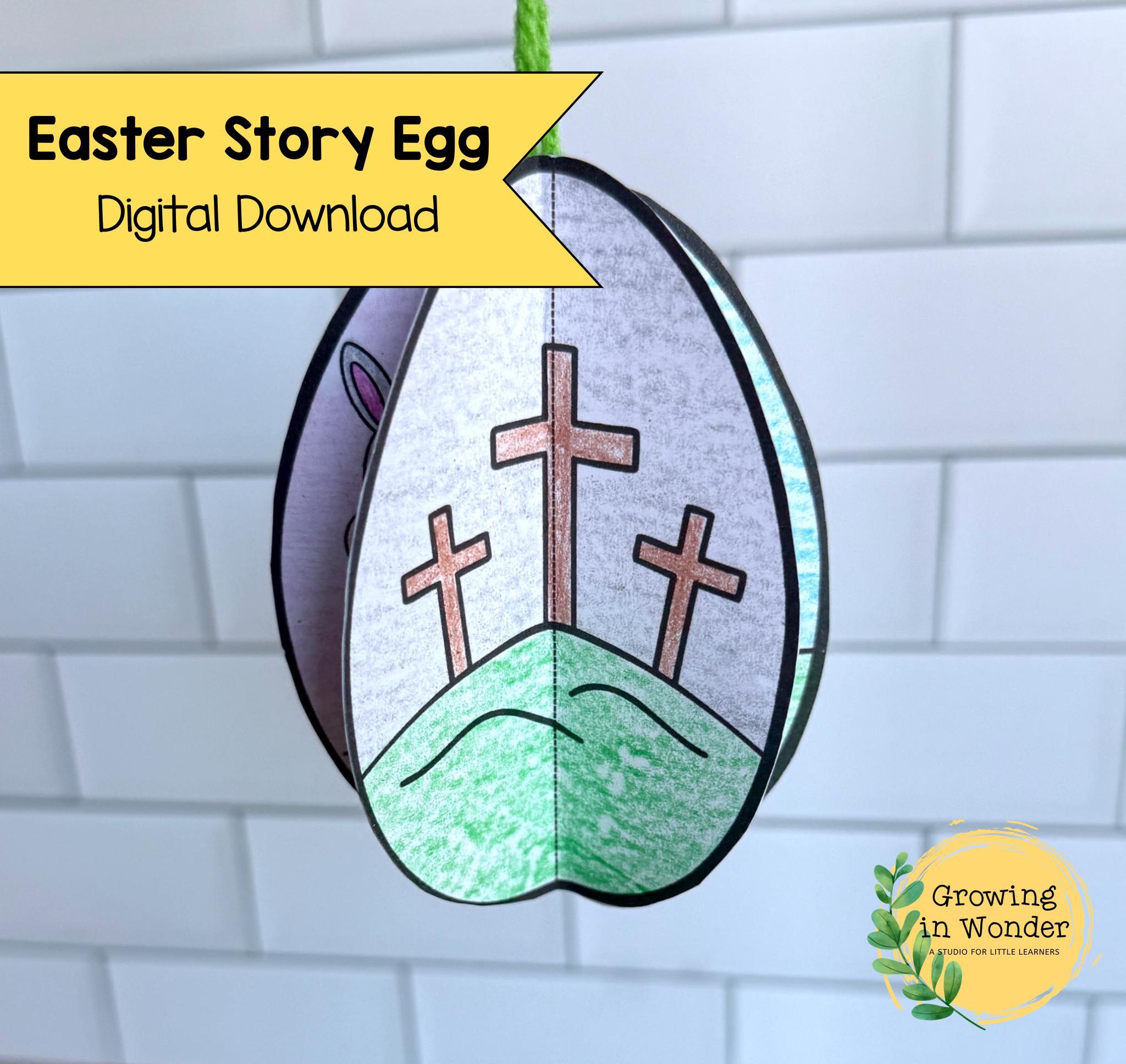 Easter Egg Coloring Craft, He is Risen Activity (digital Download) - Etsy