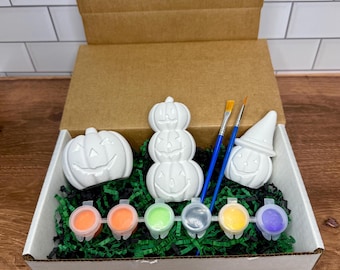 DIY Halloween Ceramic Painting Kit: Pumpkin Crafts with Brushes