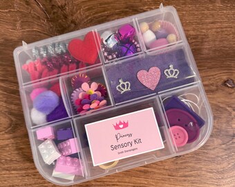 Princess Sensory Kit | Sensory Play | Busy Box | Non-toxic Kinetic Sand | Birthday Favors