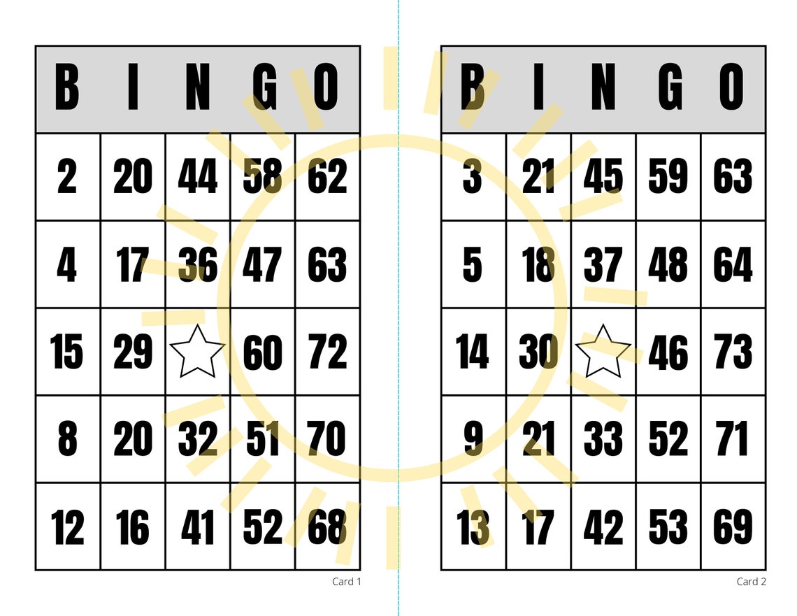 100 Bingo Cards Bingo Printable Bingo Digital Download Bingo Boards - Etsy