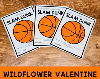 Basketball Valentines: Plantable Seed Paper Cards, Classroom Valentines, Eco Friendly, Non-Candy Gift