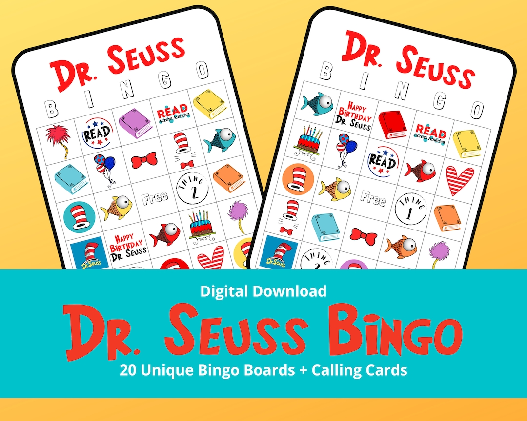 Read Across America Bingo | Dr. Seuss Bingo | Happy Birthday Dr. Seuss ...