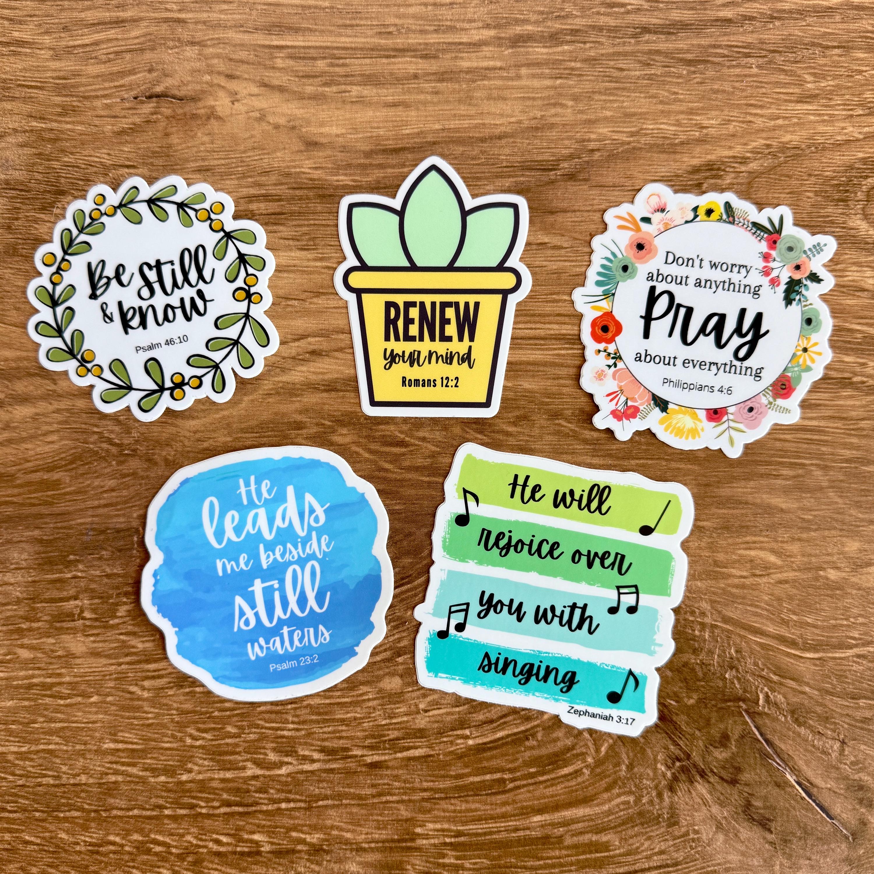 Bible Verse Stickers: Waterproof Vinyl Decals - Set of 5 - Etsy