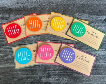 Pocket Hug Token: Hand-Painted Wooden Miss You Gift