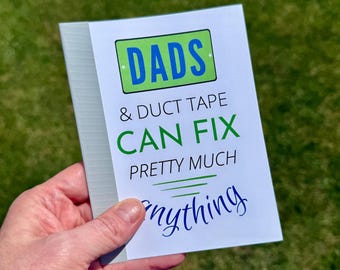 Father's Day Card | Dads & Duct Tape Fix Anything | Birthday Card for Dad