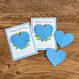 Earth Day Plantable Seed Paper Card: Eco-Friendly Blue Heart image 4